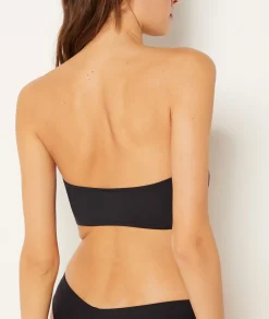 Sale Bandeau haut de maillot détail anneau satiné Bandeaux
