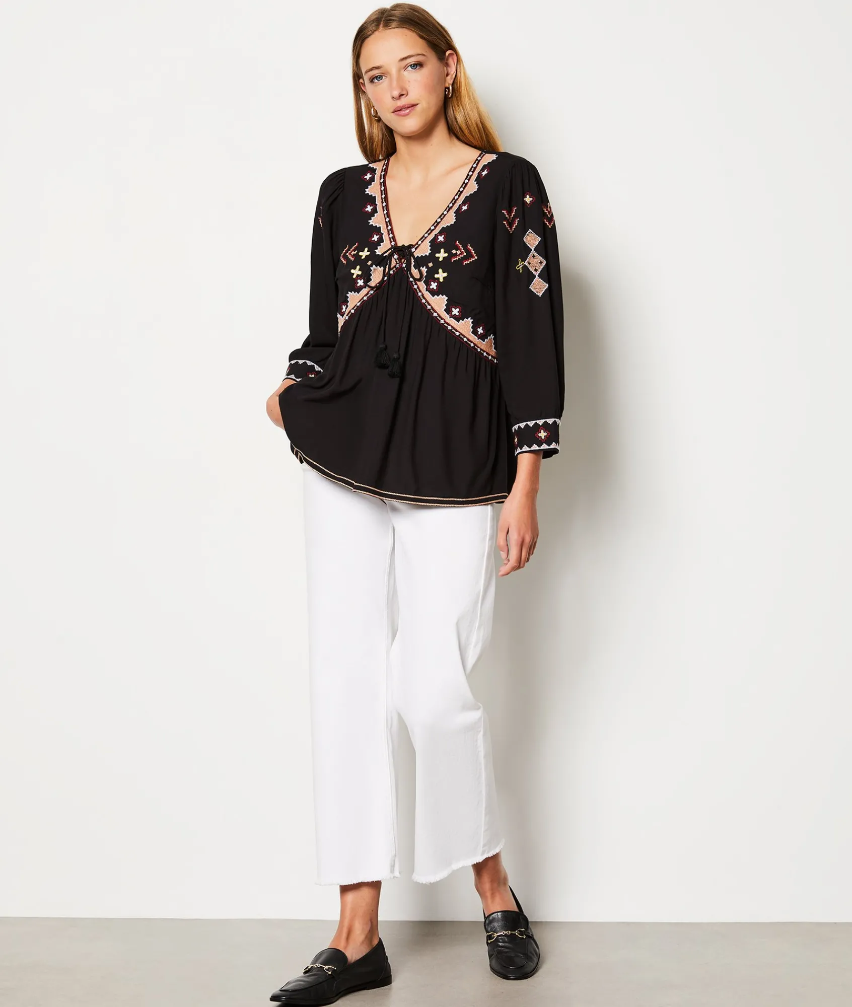 Discount Blouse brodée Fluide|Chic