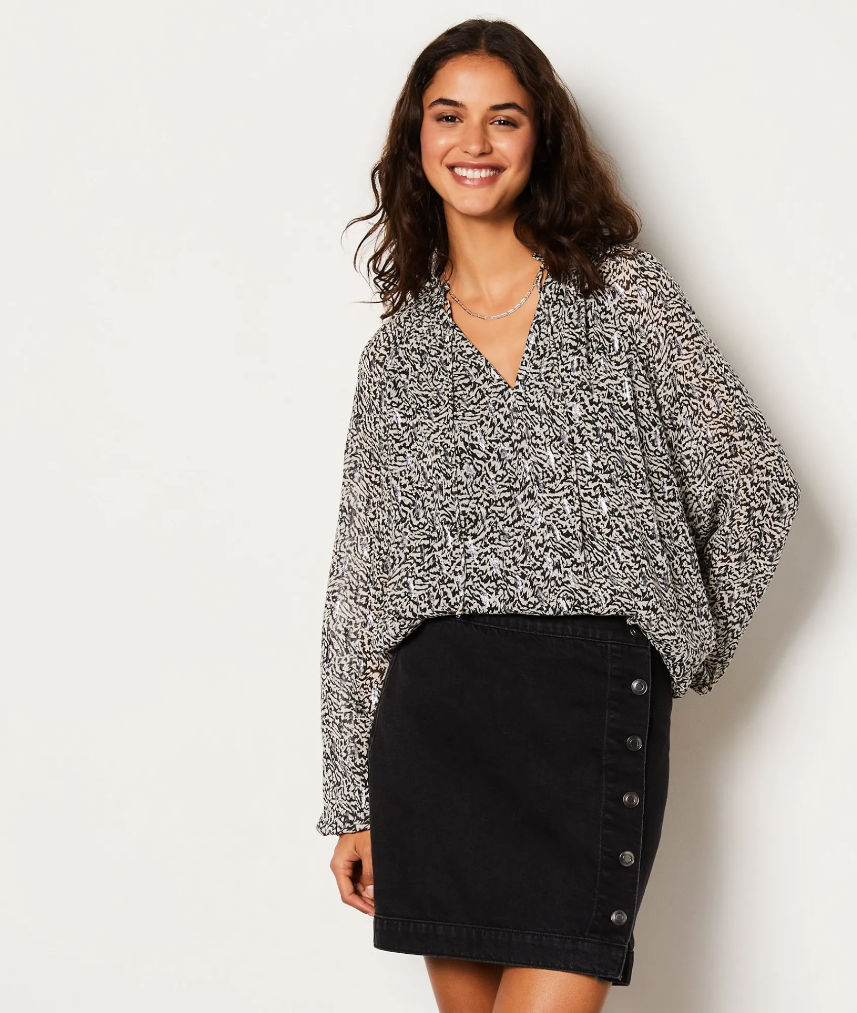 Fashion Blouse fluide à motifs Fluide|Imprimé