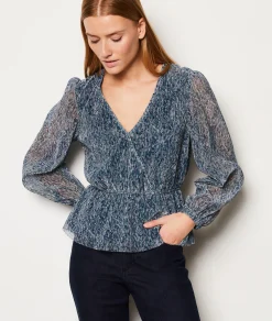 Flash Sale Blouse manches longues irisée Imprimé|Fluide
