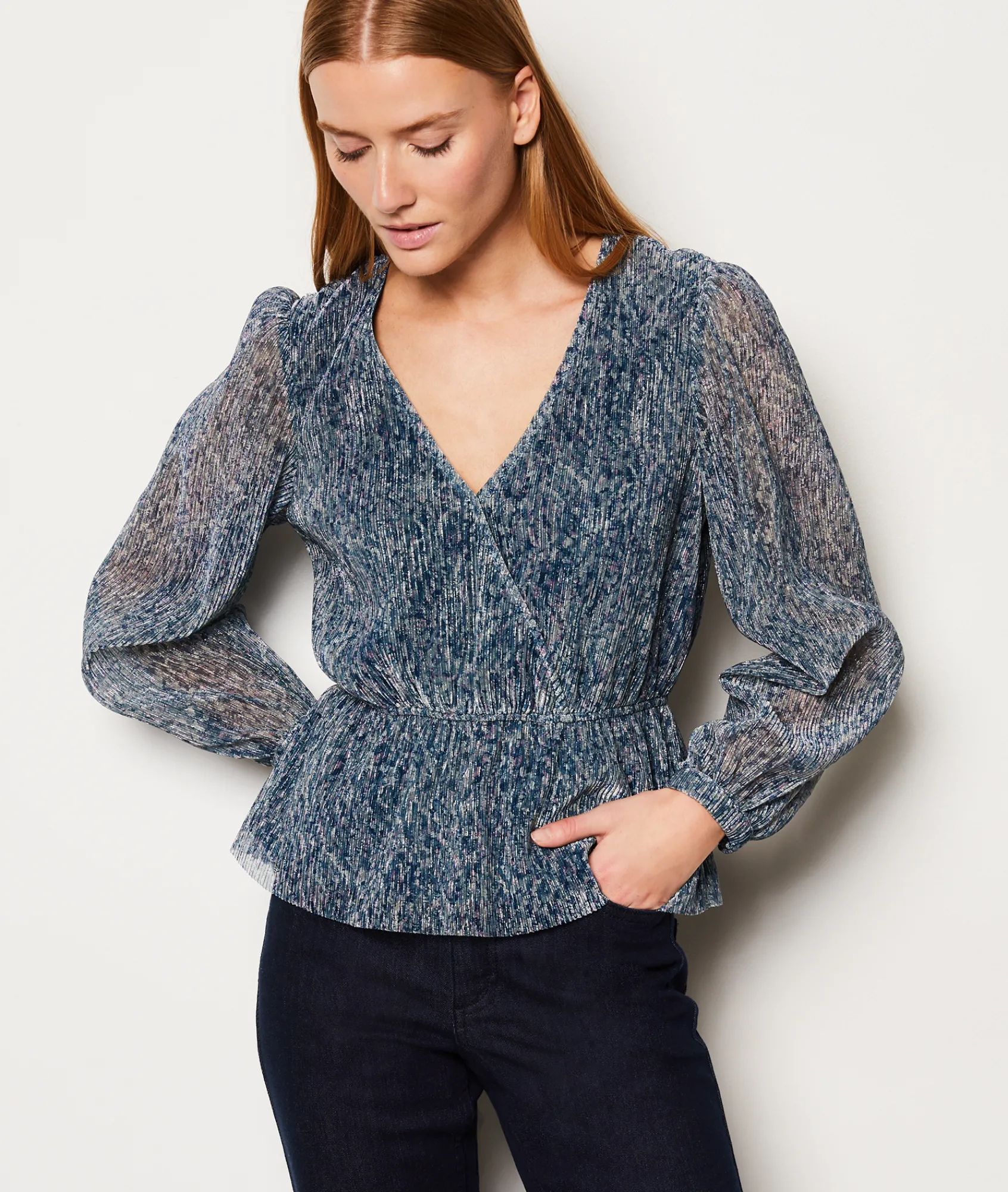 Flash Sale Blouse manches longues irisée Imprimé|Fluide