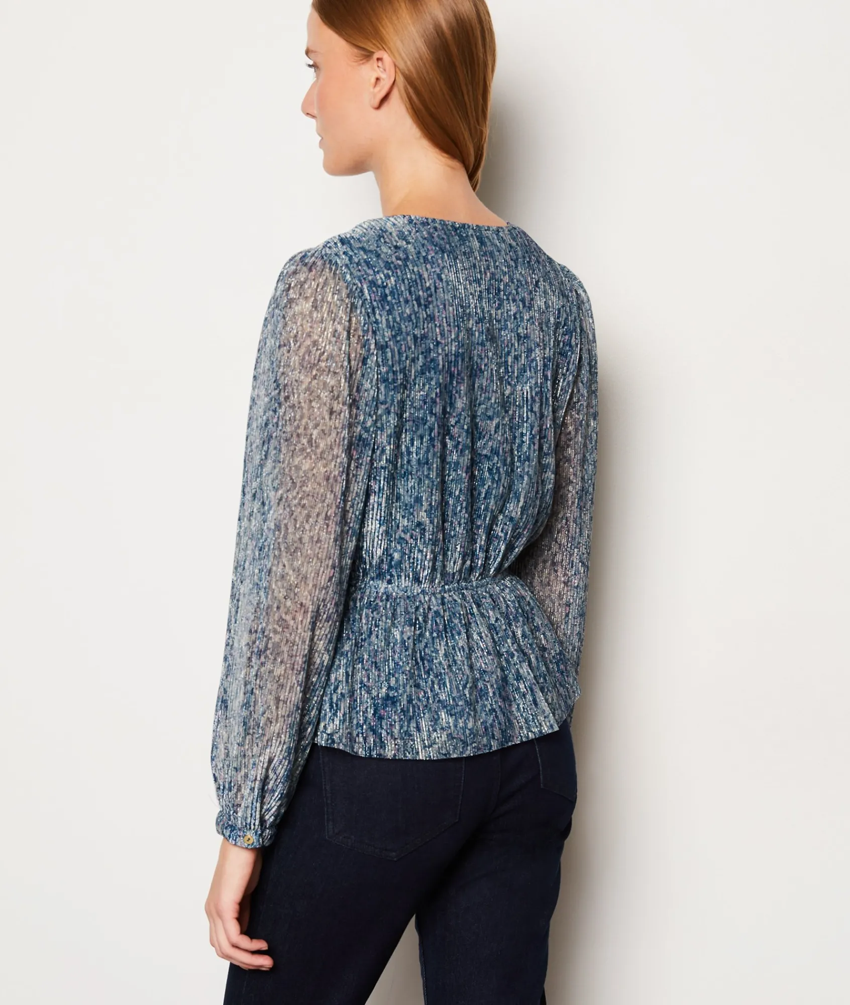 Flash Sale Blouse manches longues irisée Imprimé|Fluide