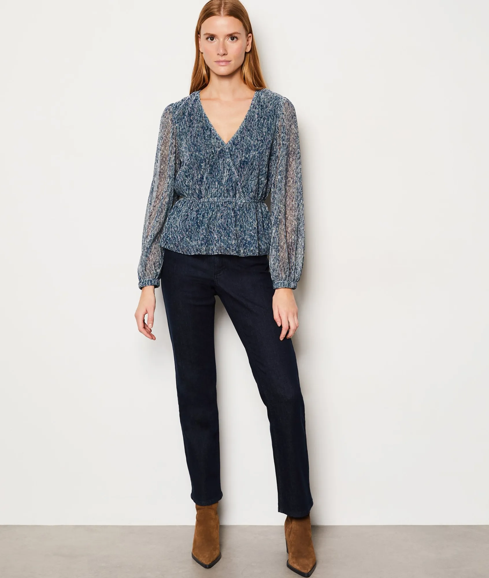 Flash Sale Blouse manches longues irisée Imprimé|Fluide