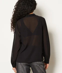 New Blouse transparente à strass Fluide|Transparent
