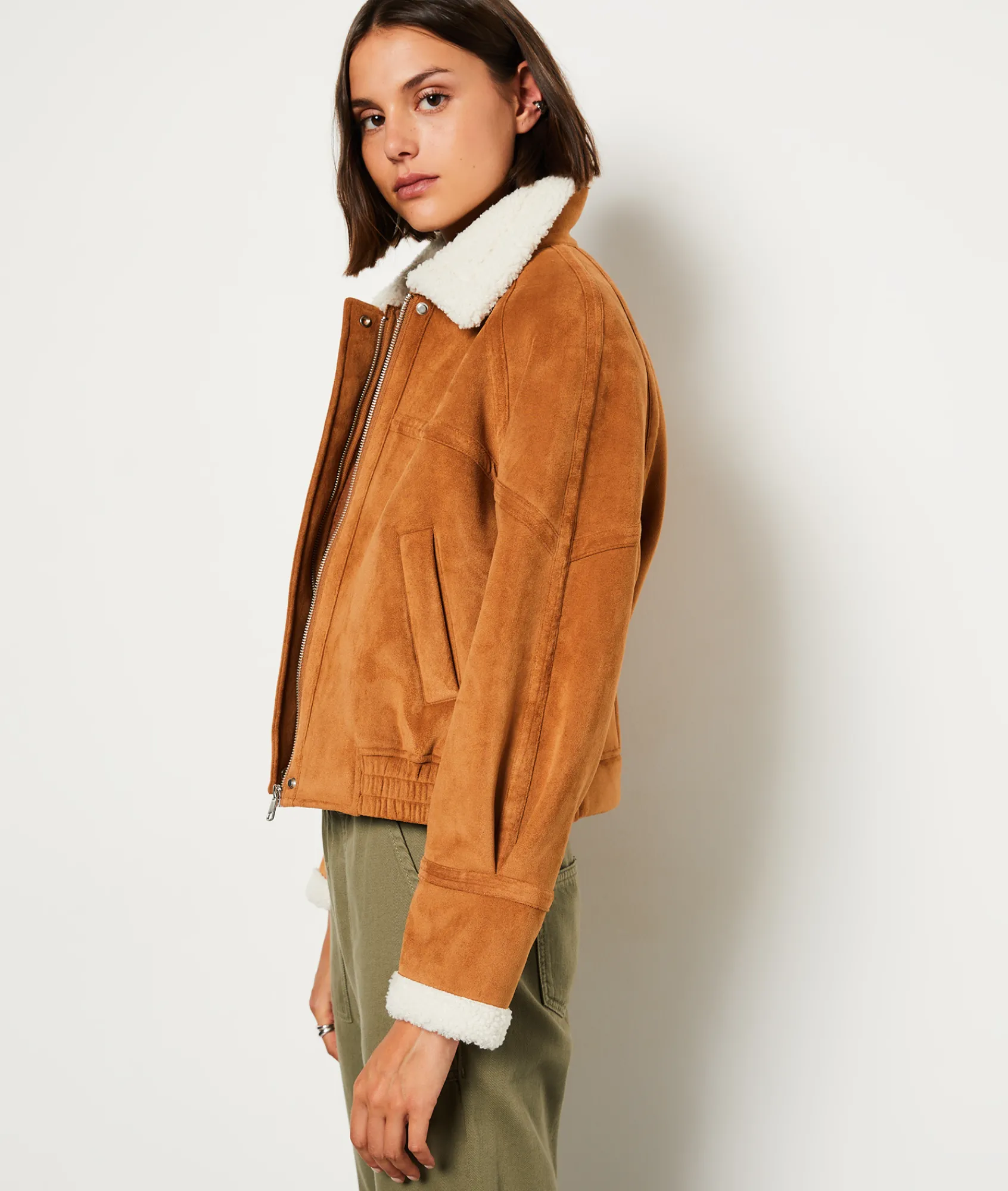 Best Sale Blouson col effet bouclette Vestes