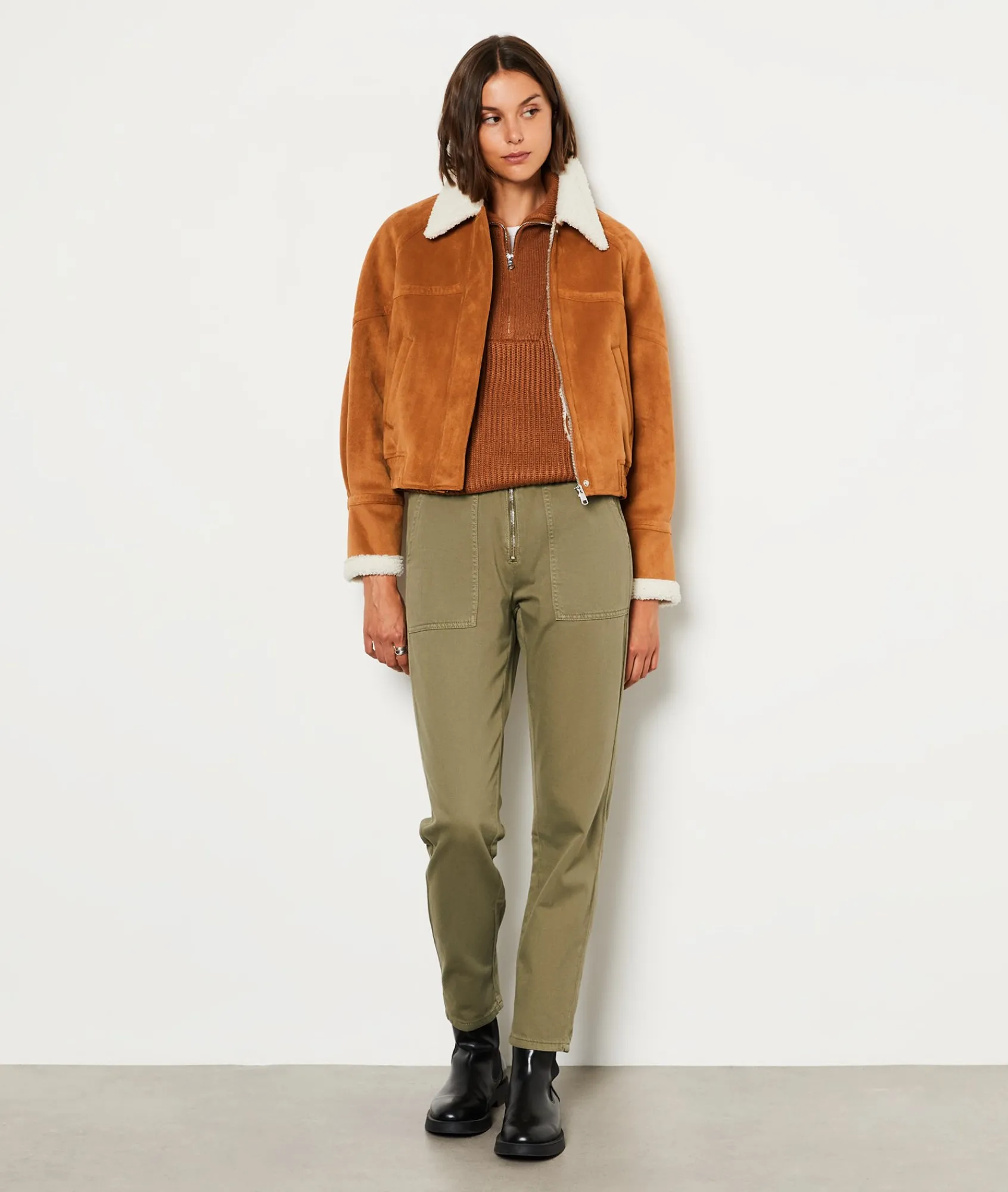 Best Sale Blouson col effet bouclette Vestes