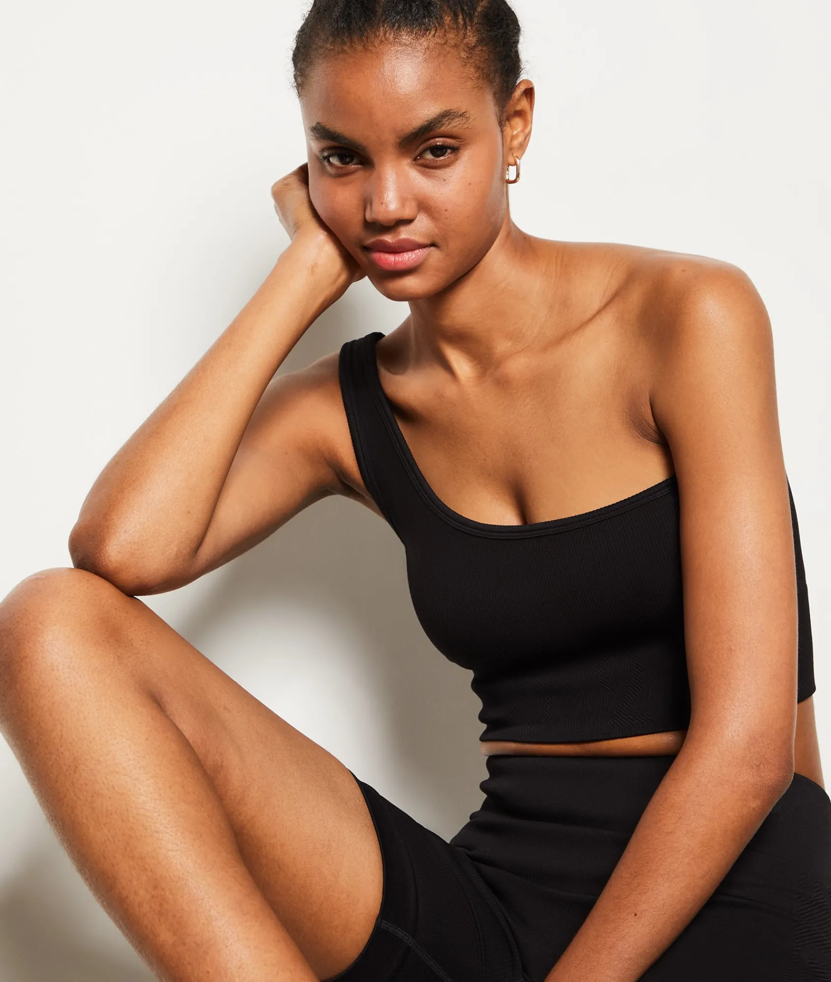 Discount Brassière asymétrique côtelée - Maintien léger Brassières