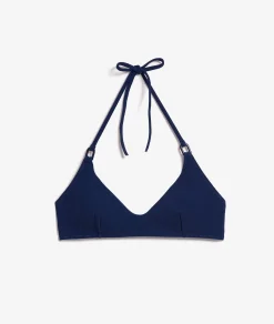 Clearance Brassière haut de maillot texturé détails anneaux Brassières