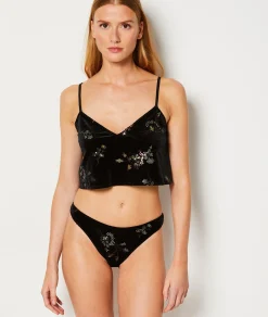 Best Brésilien en velours brodé Culottes