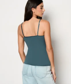 Best Sale Caraco à bretelles fines maille thermique Hauts De Pyjama