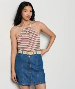 Fashion Caraco à fines bretelles rayé Débardeurs