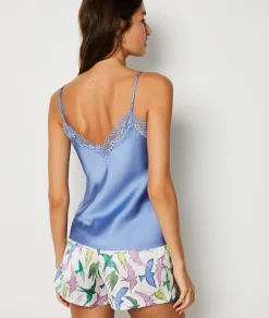 Best Sale Caraco à fines bretelles satiné Hauts De Pyjama
