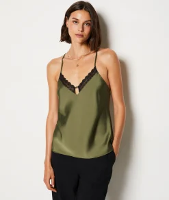 Best Sale Caraco décolleté dentelle dos croisé Hauts De Pyjama