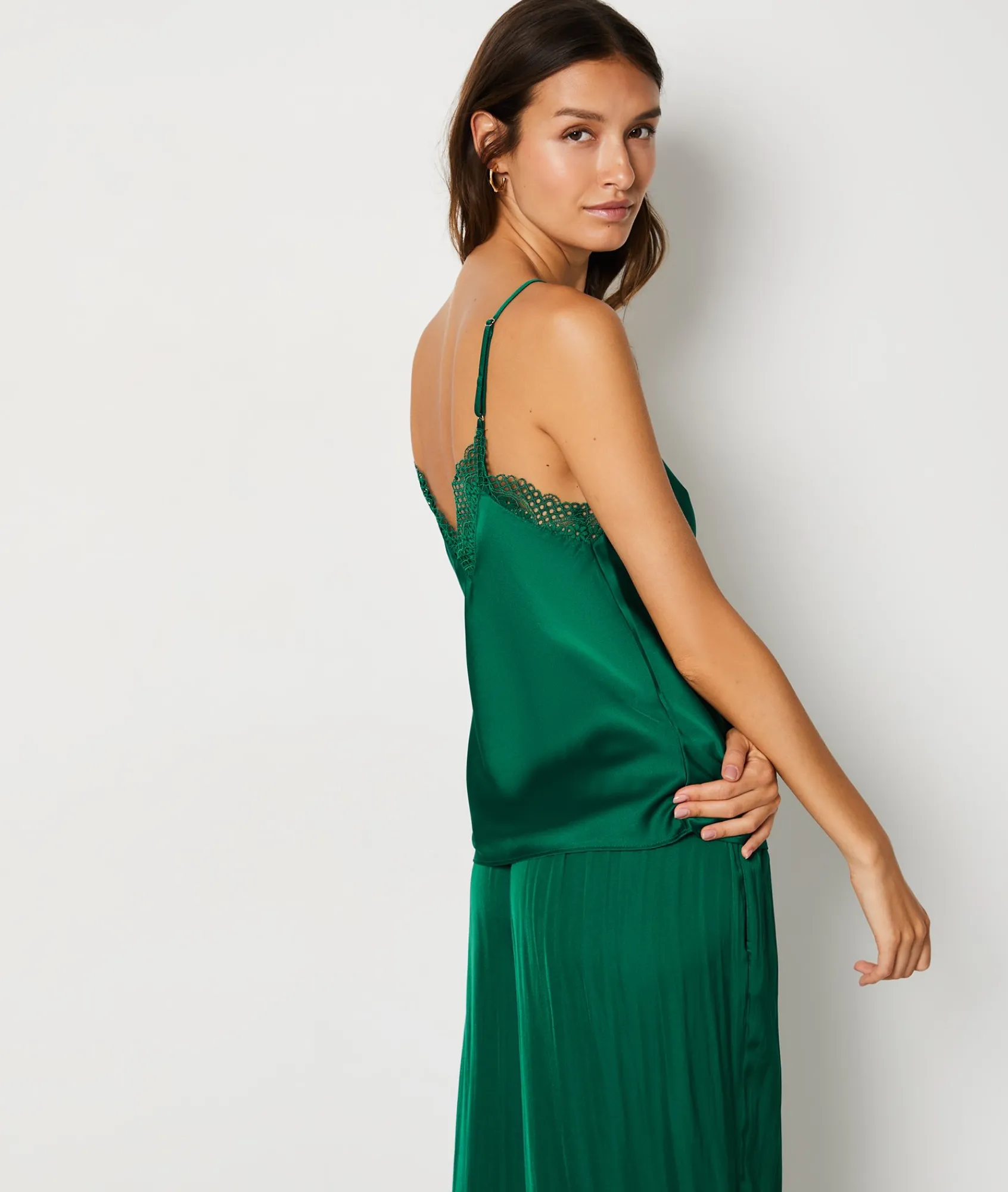 Fashion Caraco satiné Hauts De Pyjama