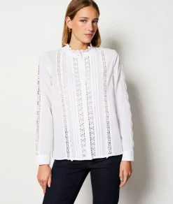 Clearance Chemise boutonnée brodée Fluide|Chic