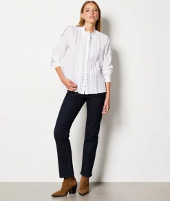 Clearance Chemise boutonnée brodée Fluide|Chic