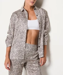 Clearance Chemise de nuit motif léopard Hauts De Pyjama