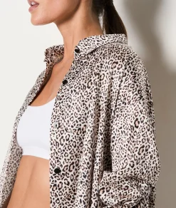 Clearance Chemise de nuit motif léopard Hauts De Pyjama