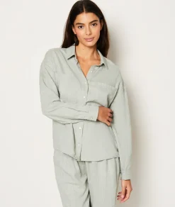 Discount Chemise de pyjama en lin Hauts De Pyjama