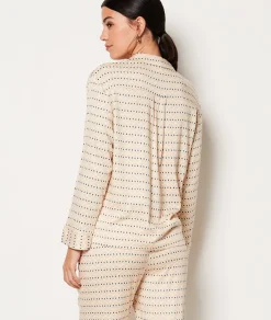 Clearance Chemise de pyjama en twill imprimée Hauts De Pyjama