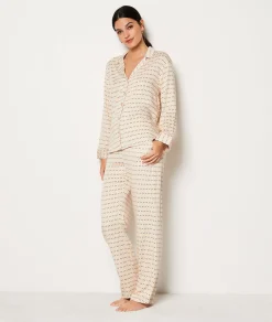 Clearance Chemise de pyjama en twill imprimée Hauts De Pyjama