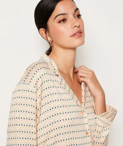 Clearance Chemise de pyjama en twill imprimée Hauts De Pyjama