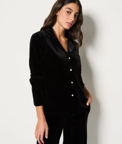 Cheap Chemise de pyjama en velours Hauts De Pyjama