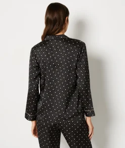 Cheap Chemise de pyjama satinée à pois Hauts De Pyjama