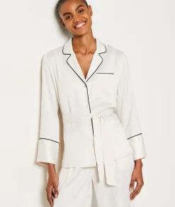 Best Chemise de pyjama satinée à nouer Hauts De Pyjama