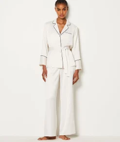 Best Chemise de pyjama satinée à nouer Hauts De Pyjama