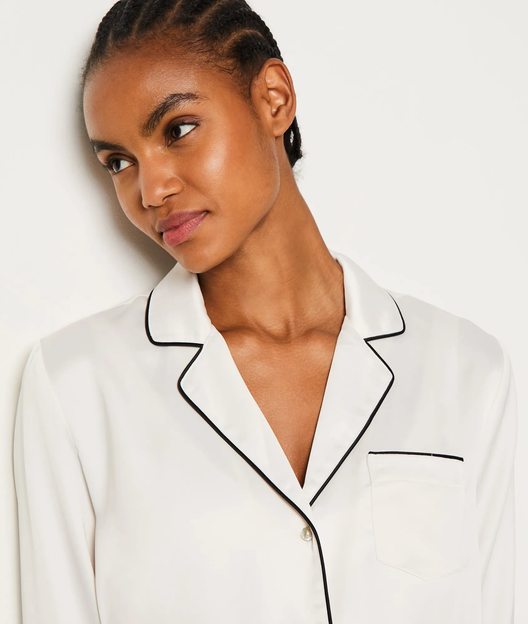 Best Chemise de pyjama satinée à nouer Hauts De Pyjama