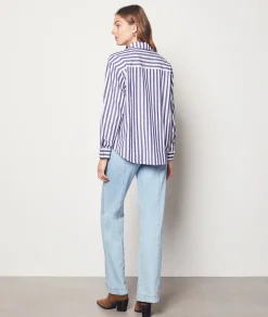 Cheap Chemise en coton rayée Imprimé|Fluide