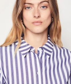 Cheap Chemise en coton rayée Imprimé|Fluide