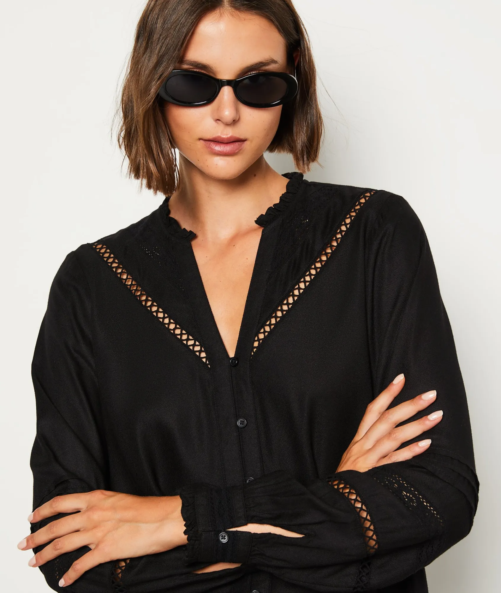 Cheap Chemise fluide brodée Fluide|Chic