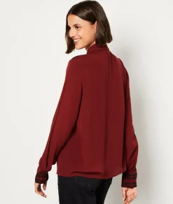 Discount Chemise manches longues brodée Fluide|Chic