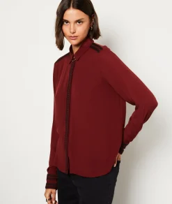 Discount Chemise manches longues brodée Fluide|Chic