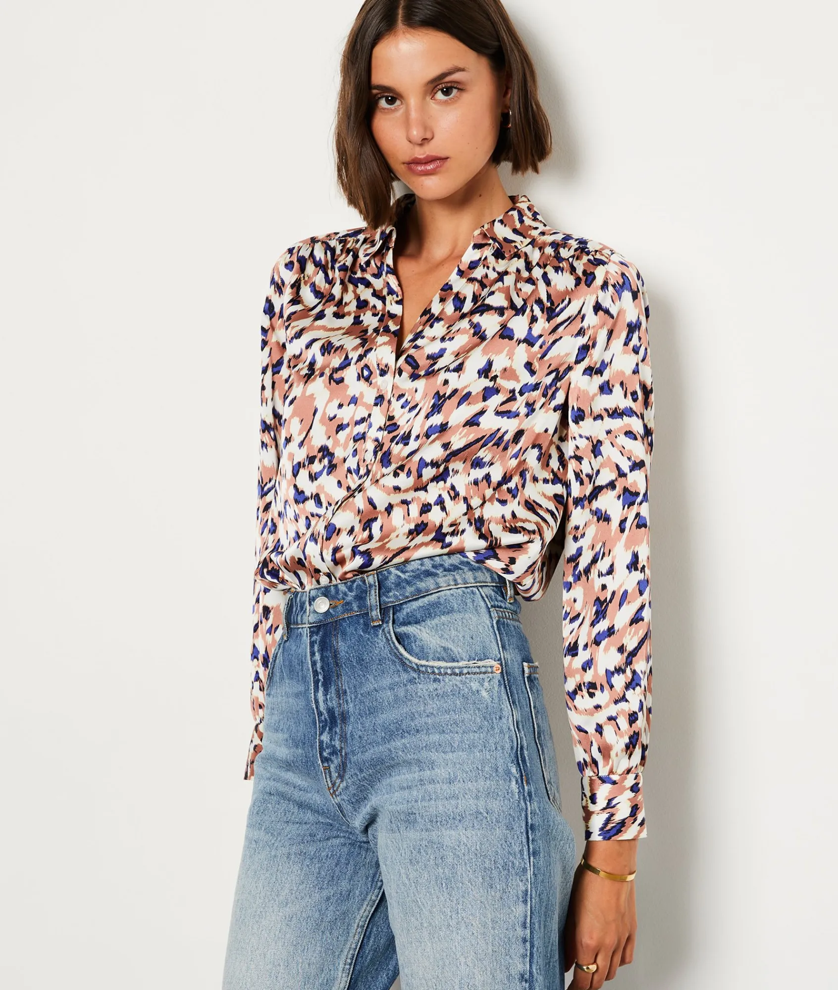 Clearance Chemise manches longues imprimé Imprimé|Fluide