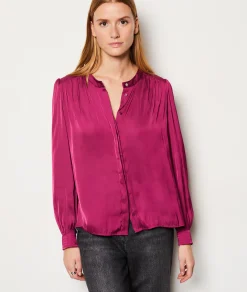 Cheap Chemise manches longues satinée Fluide|Chic