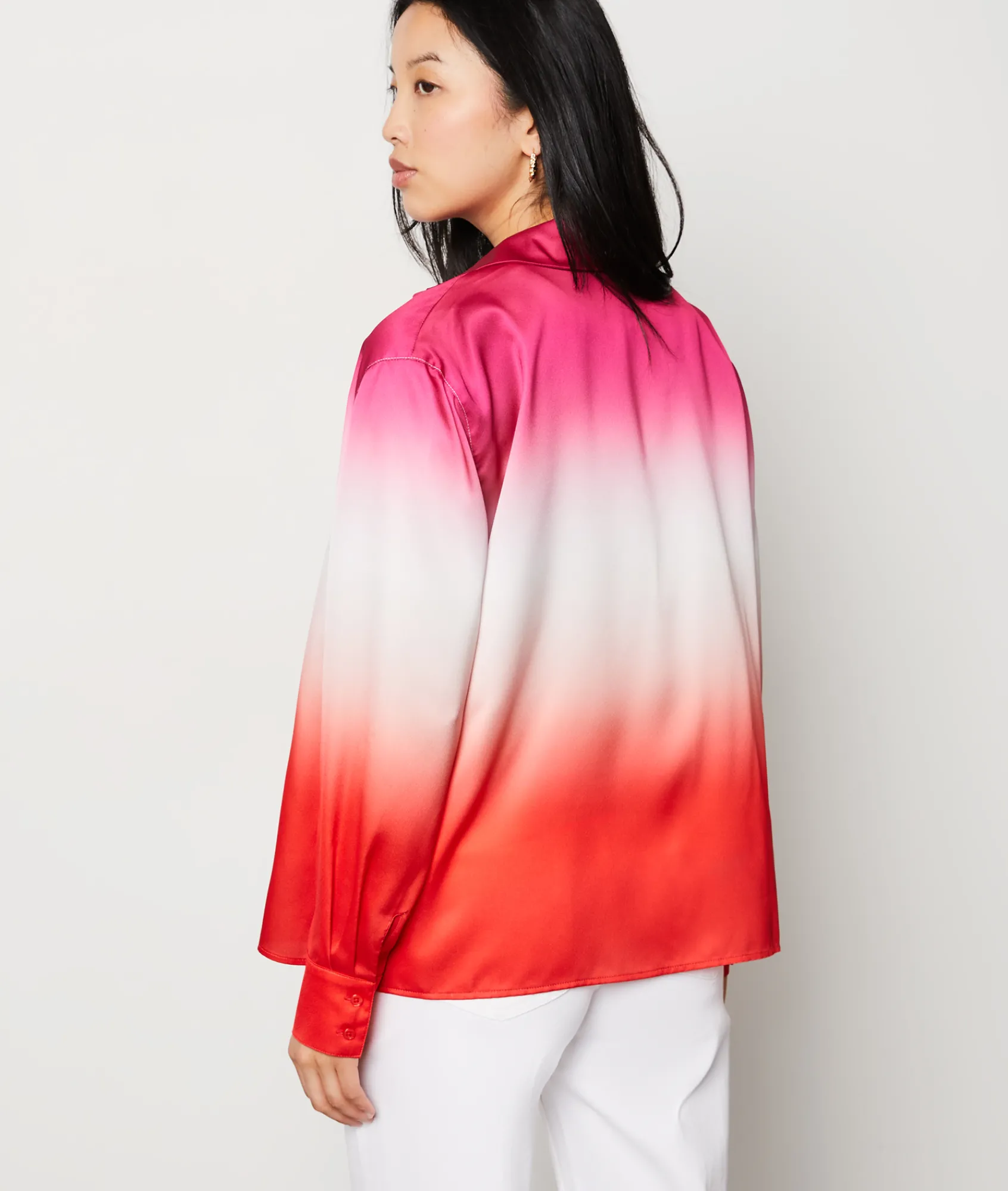 Clearance Chemise satinée tricolore Imprimé|Fluide