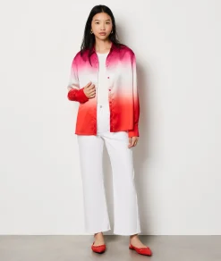 Clearance Chemise satinée tricolore Imprimé|Fluide