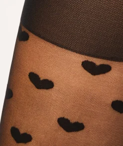 Outlet Collant mode motif cœur - 55D Collant Et Bas|Collants Et Bas