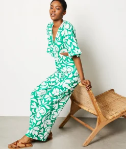 Best Combinaison manches courtes imprimée Robes Fleuries|Robes Imprimées