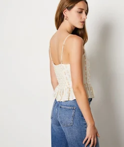 Shop Débardeur à fines bretelles pailleté Débardeurs