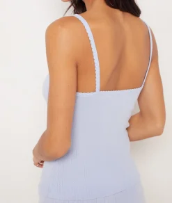 Cheap Débardeur en maille pointelle à fines bretelles Hauts De Pyjama