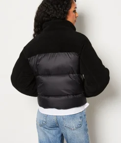 Sale Doudoune courte en fausse fourrure Doudounes