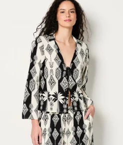 Clearance Déshabillé à nouer avec motifs Déshabillés, Kimonos & Peignoirs