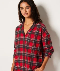 Clearance Ensemble 2 pièces de pyjamas en coton à carreaux Pyjamas 2 Et 3 Pièces