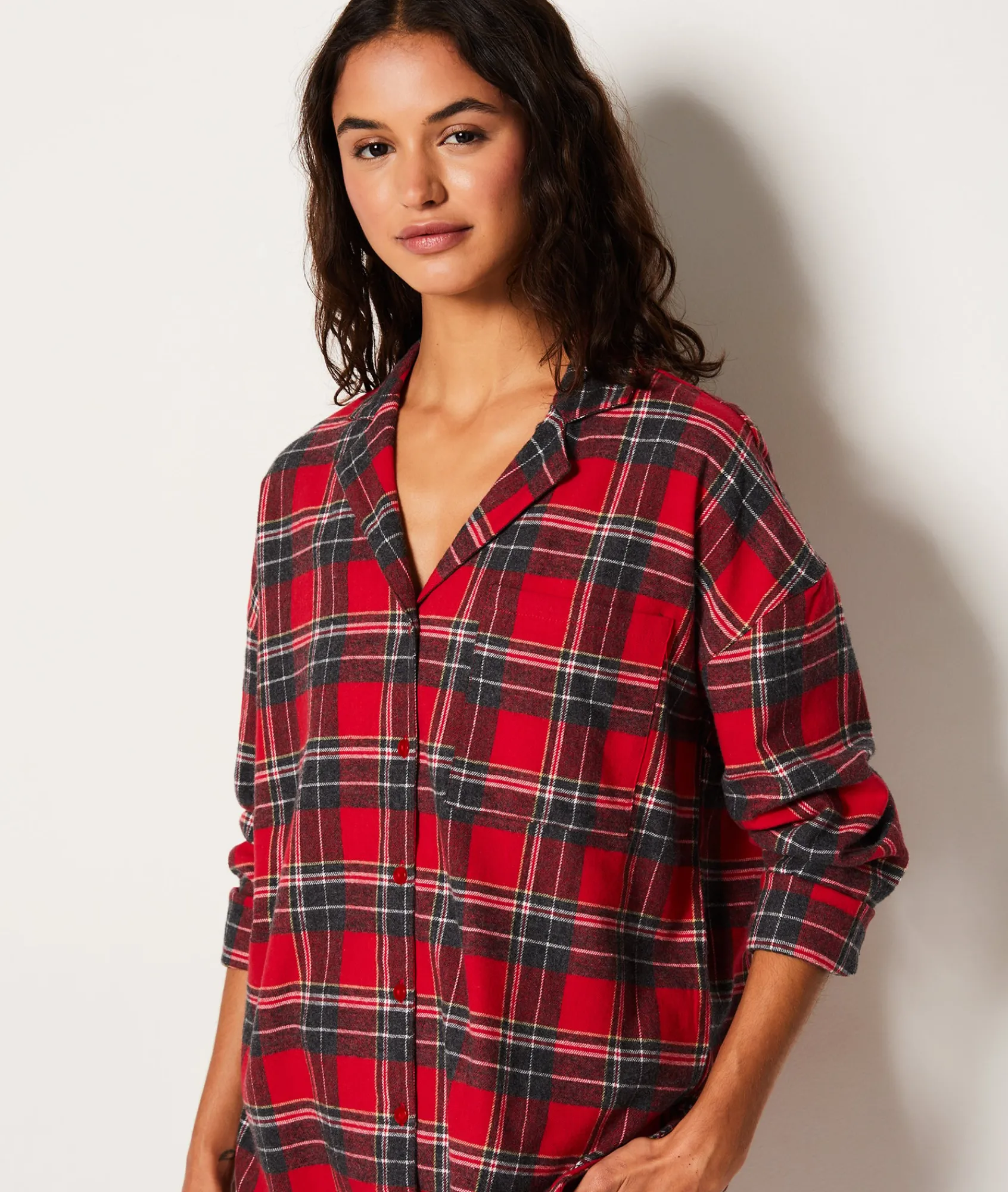 Clearance Ensemble 2 pièces de pyjamas en coton à carreaux Pyjamas 2 Et 3 Pièces