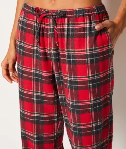 Clearance Ensemble 2 pièces de pyjamas en coton à carreaux Pyjamas 2 Et 3 Pièces