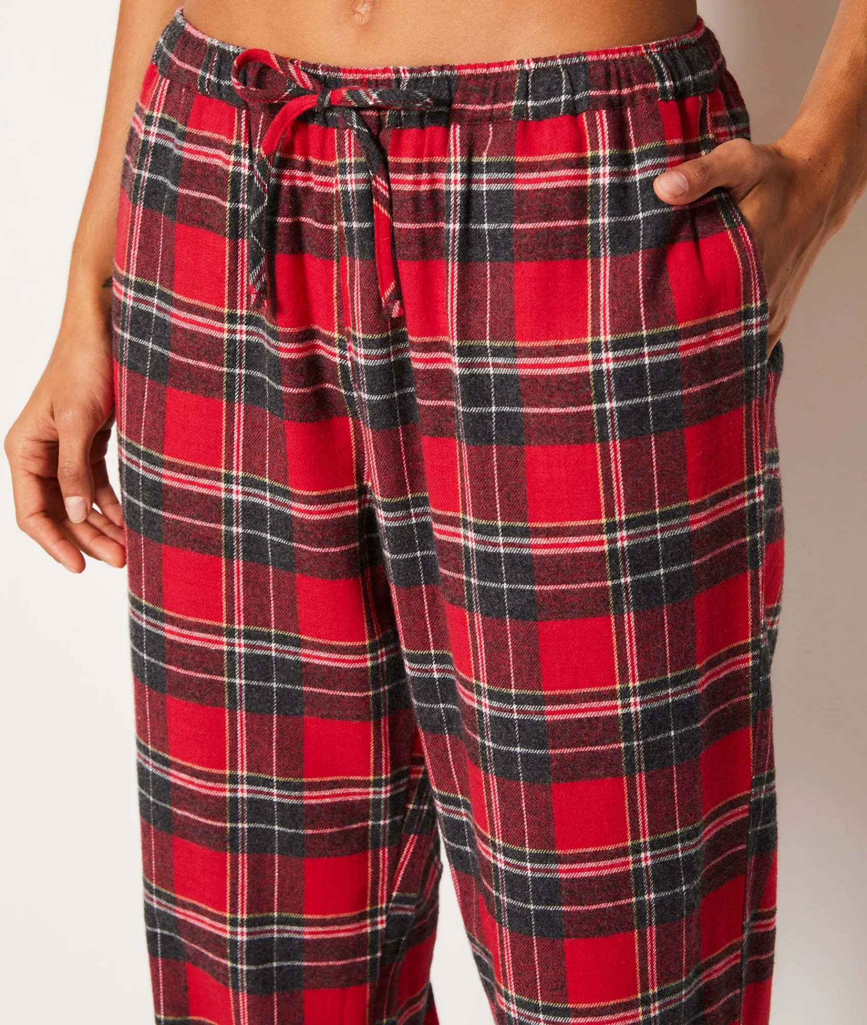 Clearance Ensemble 2 pièces de pyjamas en coton à carreaux Pyjamas 2 Et 3 Pièces